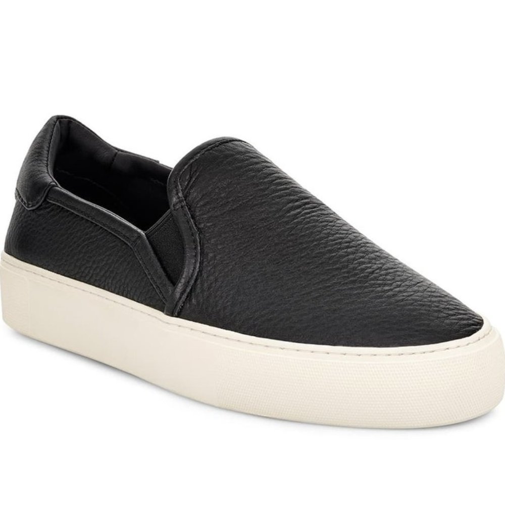 NEW UGG Jass Leather Slip On Sneakers - Black
